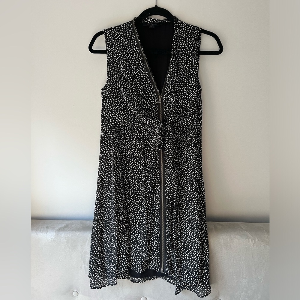ALL SAINTS Jayda Zip-Front Silk Dress